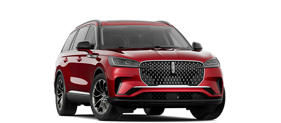 A 2026 Lincoln Aviator Reserve model in the extra-cost Red Carpet exterior colour