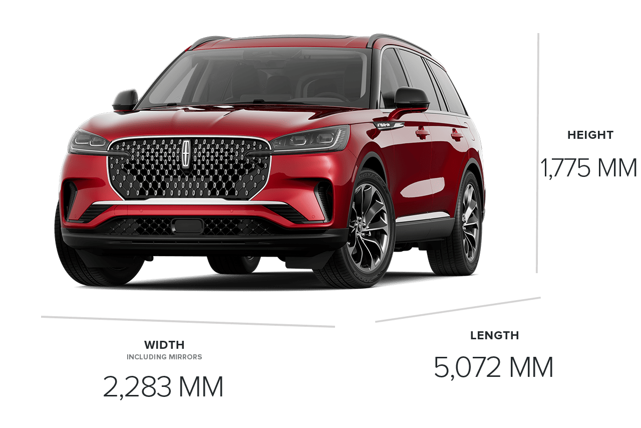 The dimensions on the 2026 Lincoln Aviator® Premiere model