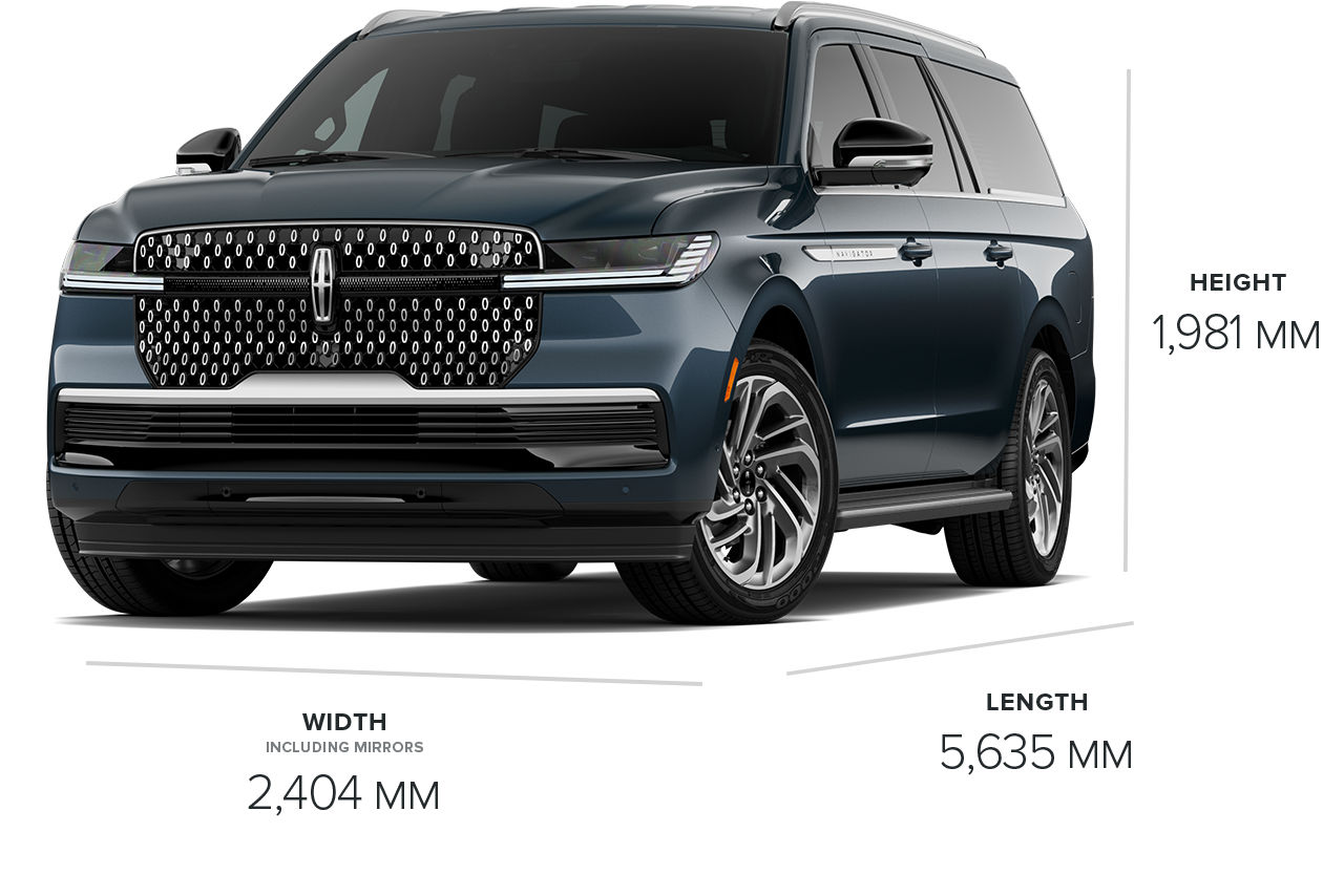 The dimensions on the 2026 Lincoln Navigator® Premiere L SUV