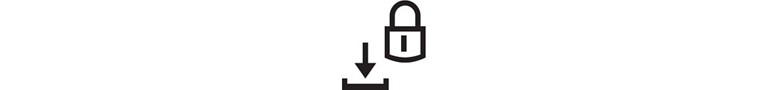 Down arrow with lock icon