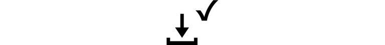 Down arrow with checkmark icon