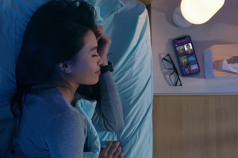 Woman sleeping pleasantly