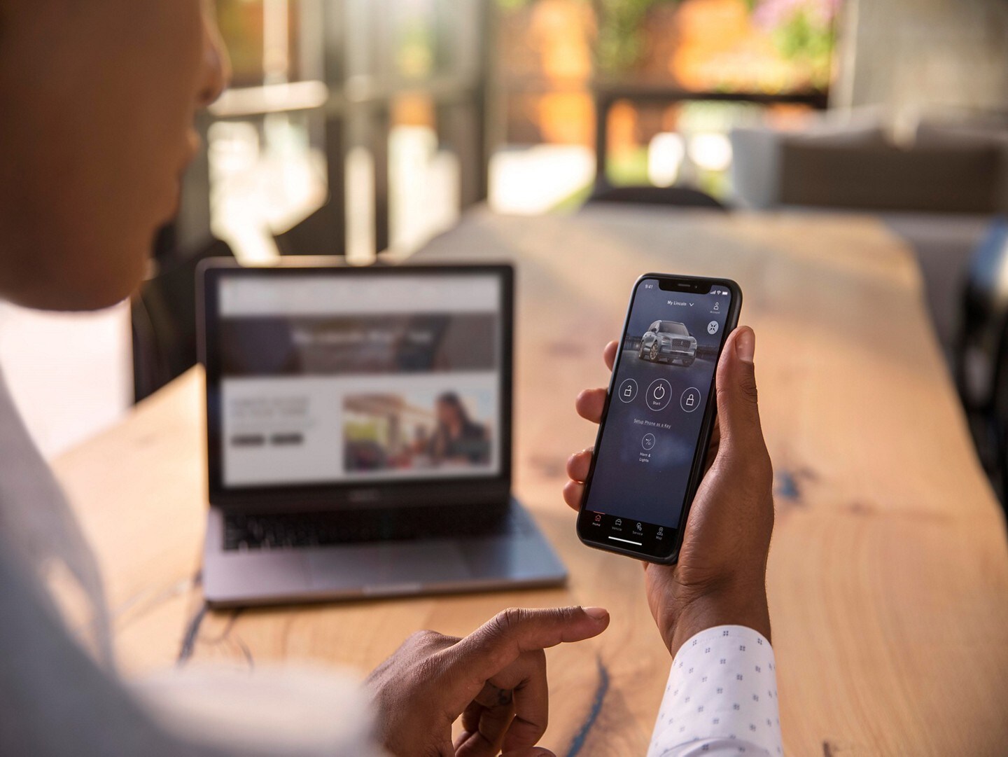 A man using the Lincoln Way app