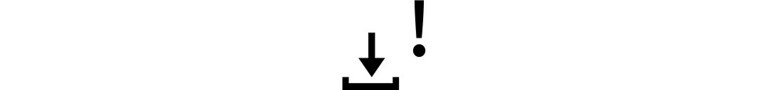 Down arrow with exclamation point icon