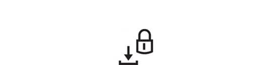 Down arrow with lock icon