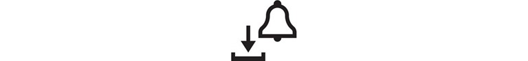 Down arrow with bell icon