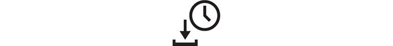 Down arrow with clock icon
