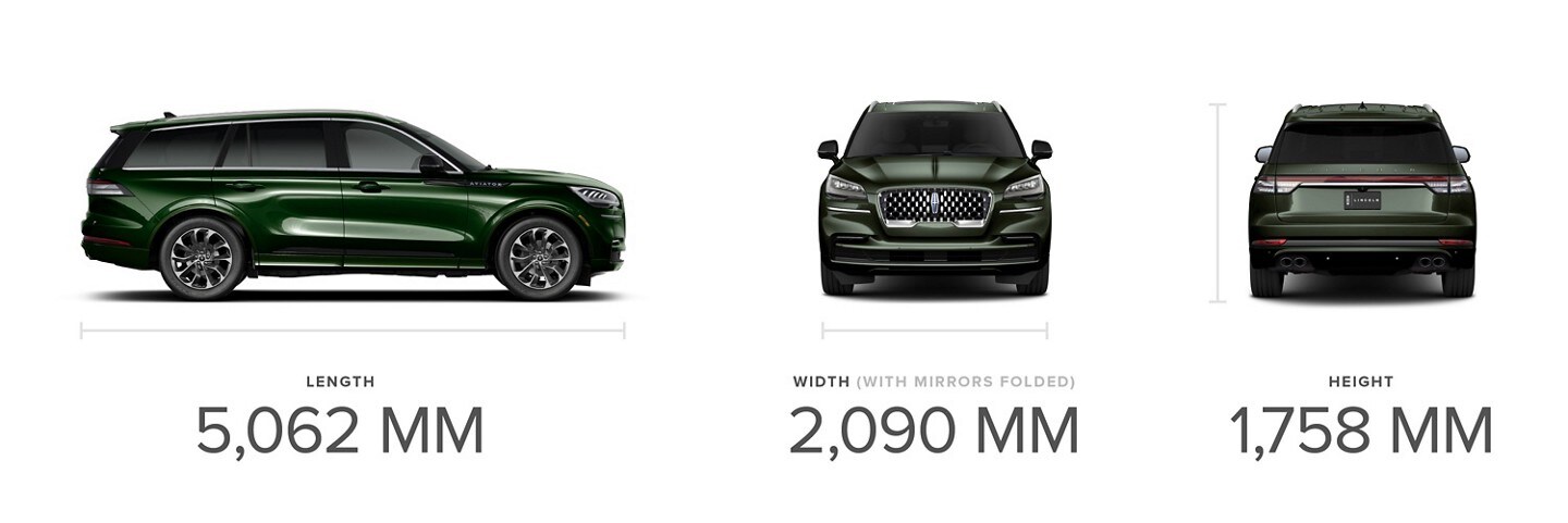 2023 Lincoln Aviator® and its dimensions