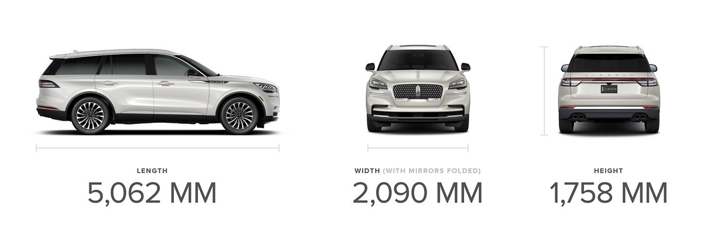 2023 Lincoln Aviator® and its dimensions