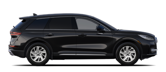 An exterior profile image of a 2026 Lincoln Corsair Premiere model in Infinite Black