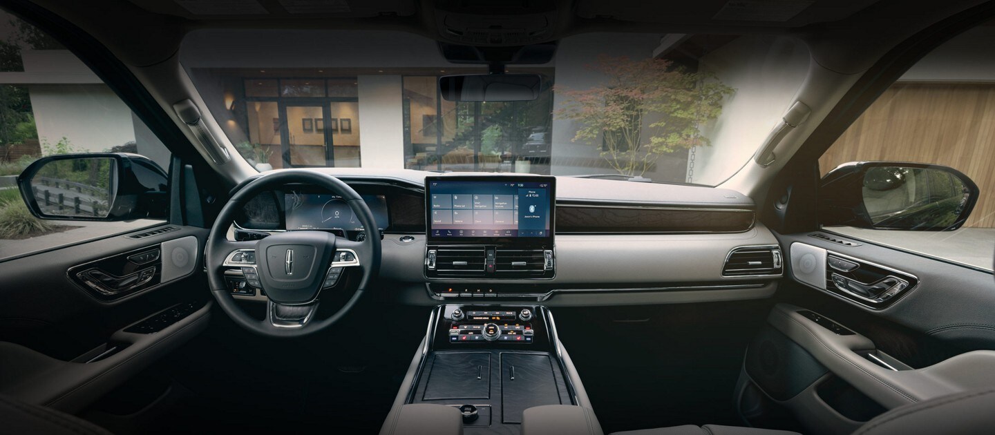 The interior front cabin of a 2024 Lincoln Navigator Reserve SUV