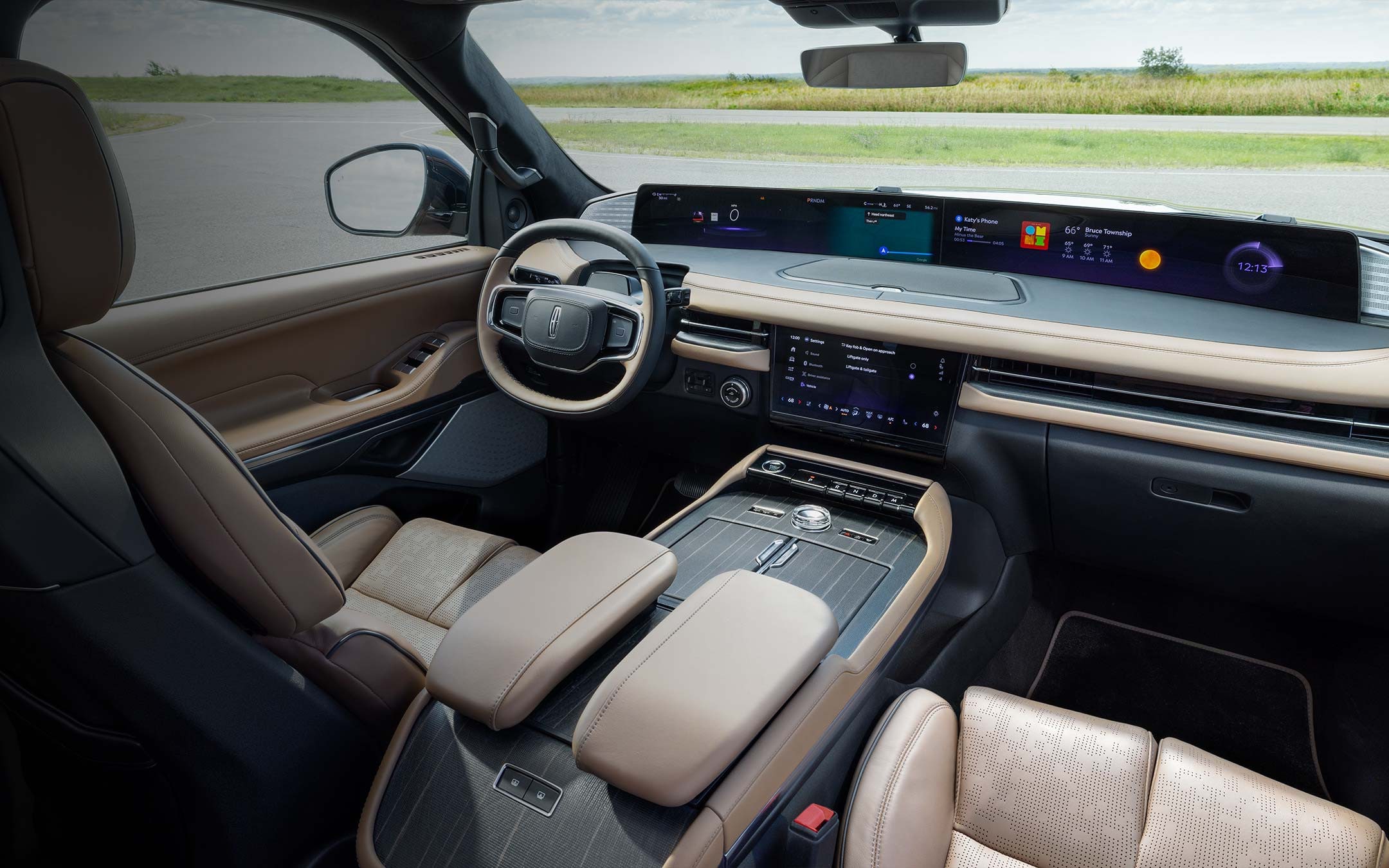 The interior of a 2025 Lincoln Black Label Navigator® SUV with the Enlighten theme