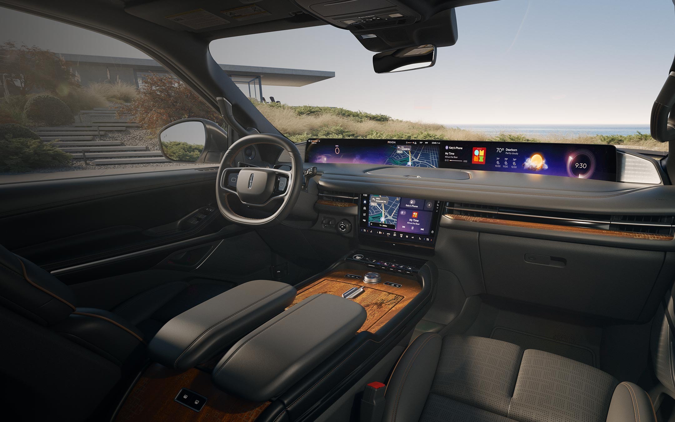 The interior of a 2025 Lincoln Black Label Navigator® SUV with the Invitation theme