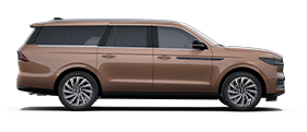 A 2025 Lincoln Black Label Navigator is shown with the extra-cost Sunrise Copper exterior colour