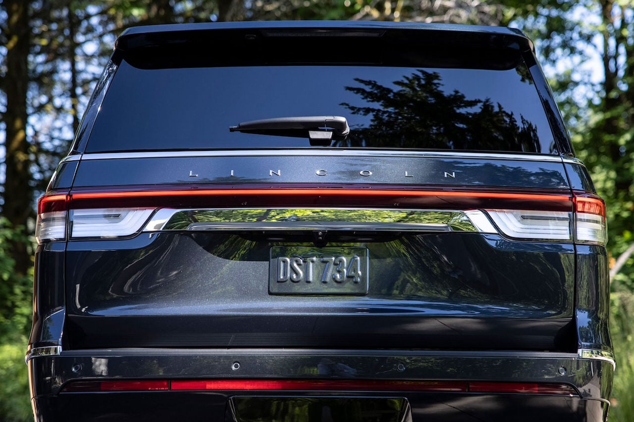 The back of a Lincoln Navigator.