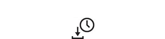 Down arrow with clock icon