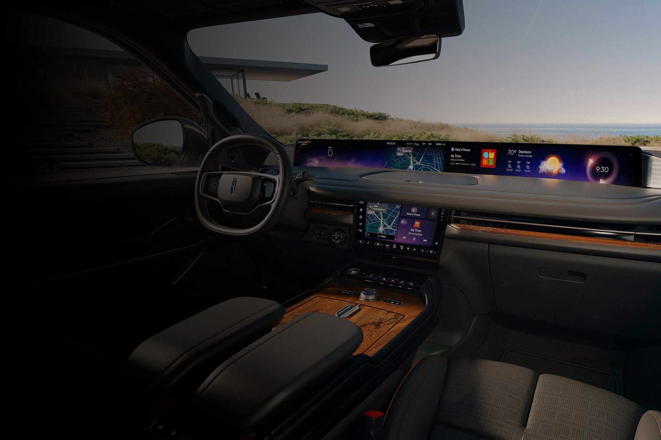 The interior of a 2025 Lincoln Black Label Navigator® SUV with the Invitation theme