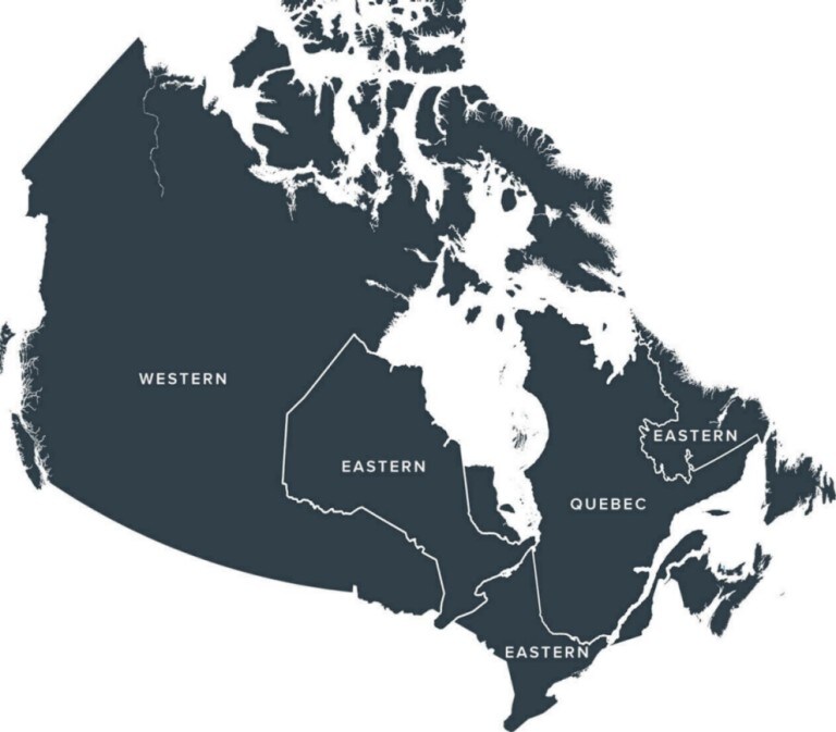 Map of Canada.