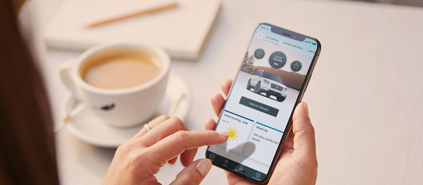 Woman using Lincoln Way app