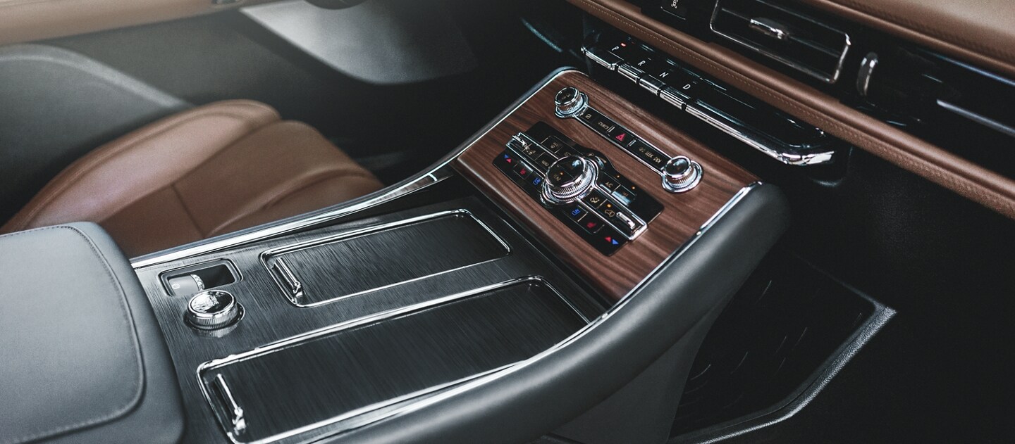Interior of a 2023 Lincoln Aviator® with multiple hotspots that can be clicked for more information