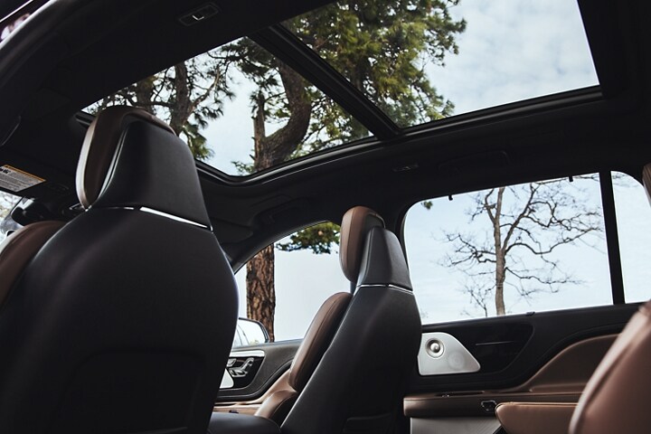 Panoramic Vista Roof® viewed from below in a 2023 Lincoln Aviator®