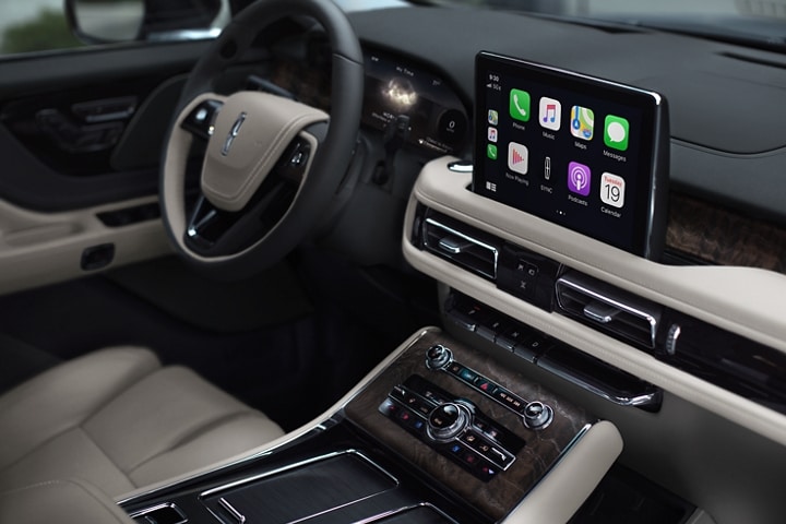 Centre touchscreen of a 2023 Lincoln Aviator® displaying Apple CarPlay®