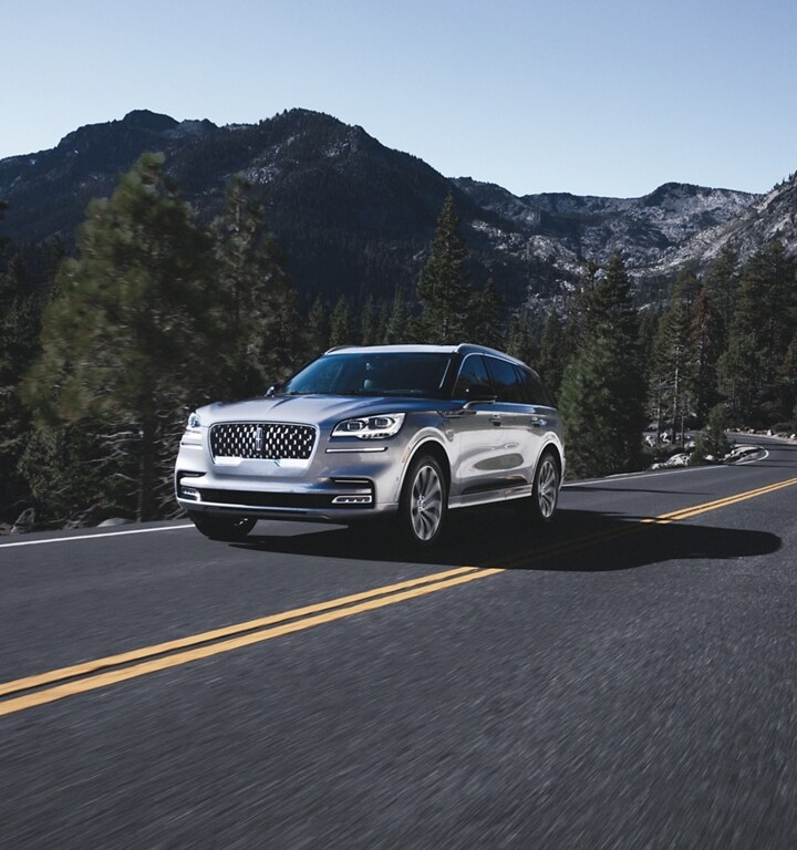 A 2023 Lincoln Aviator® is shown after having been driven through a sharp turn