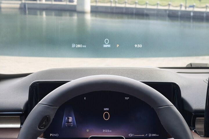 The dashboard of the 2025 Lincoln Aviator shows Head-Up Display