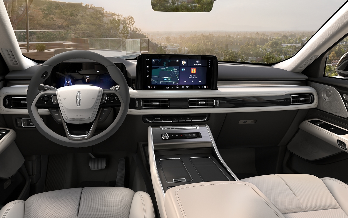 A 2025 Lincoln Aviator is shown with Space Grey interior