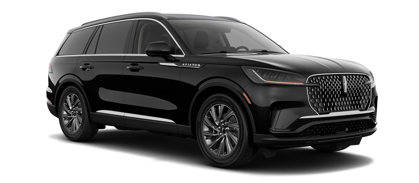A 2025 Lincoln Aviator® Premiere model in the Infinite Black exterior colour