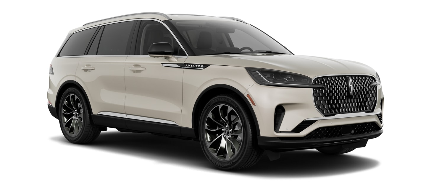 A 2024 Lincoln Aviator Reserve model is shown in the Pristine White exterior colour