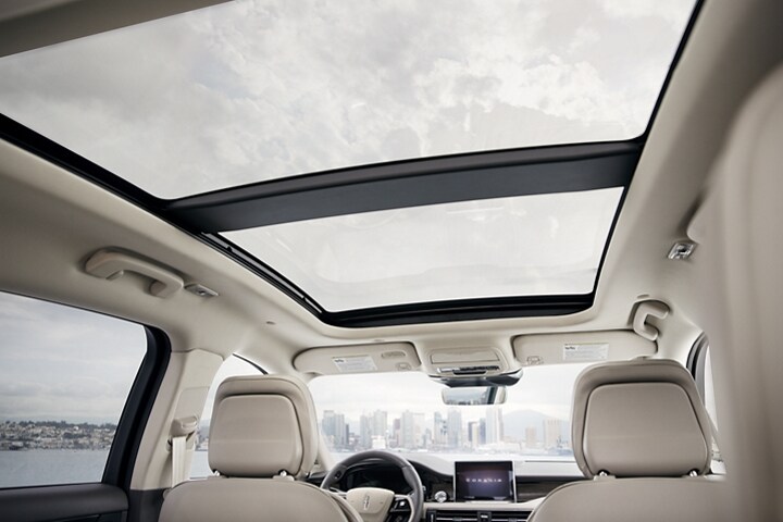 The available panoramic Vista Roof® of a 2023 Lincoln Corsair SUV opens up new worlds