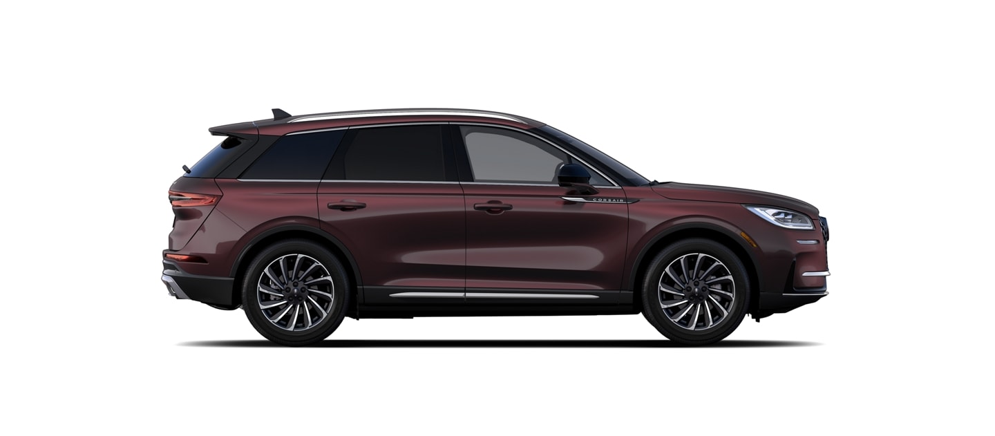 A profile image of the 2023 Lincoln Corsair Reserve model highlights flowing lines