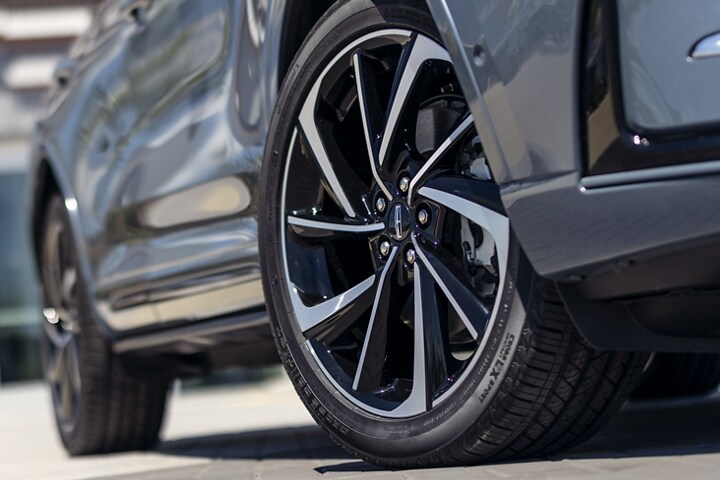 Wheels of a 2023 Lincoln Corsair Grand Touring model shown