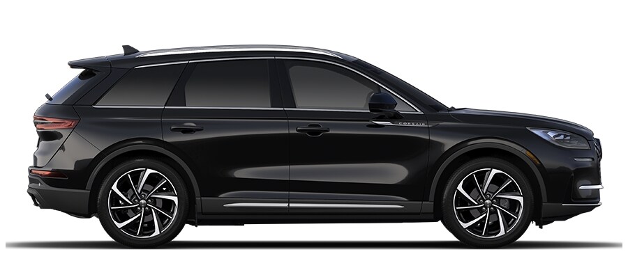 A profile view of a computer-generated preproduction 2023 Lincoln Corsair SUV