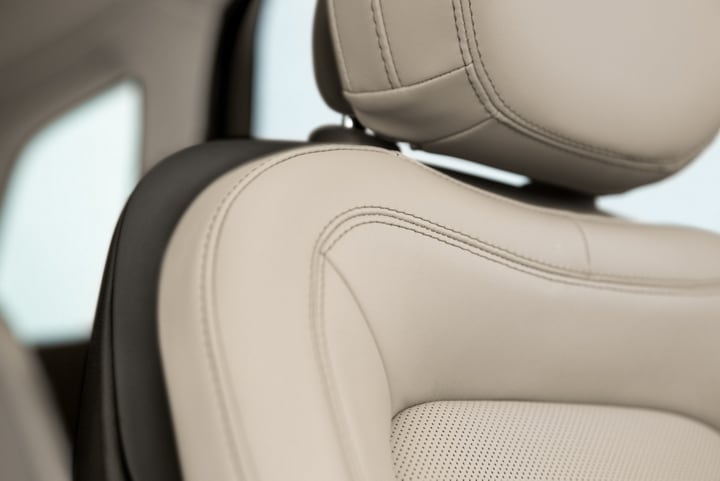 Close-up of the driver seat of a 2025 Lincoln Corsair exhibits detailed craftsmanship