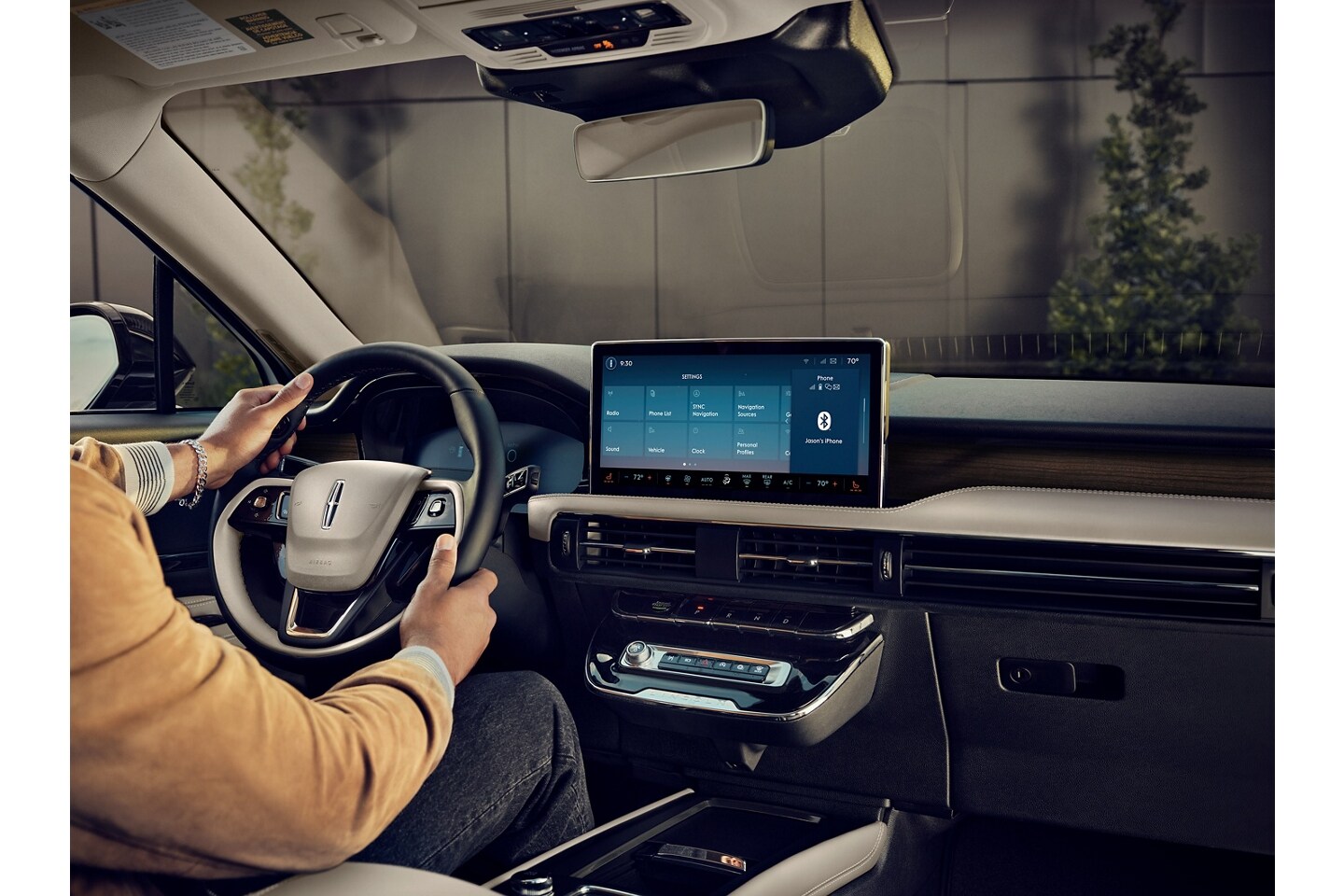 The Alexa Built-in tile is shown in the centre touchscreen of a 2025 Lincoln Corsair