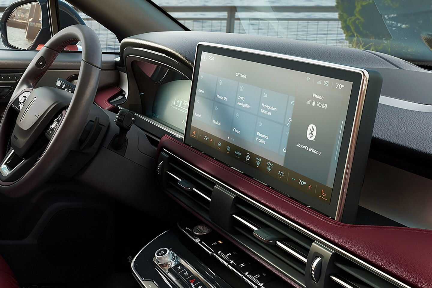 The centre touchscreen of a 2025 Lincoln Corsair plays host to the SYNC® 4 interface