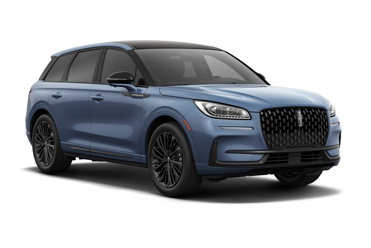 A profile view of a 2025 Lincoln Corsair® Reserve model with the available Jet Appearance Package