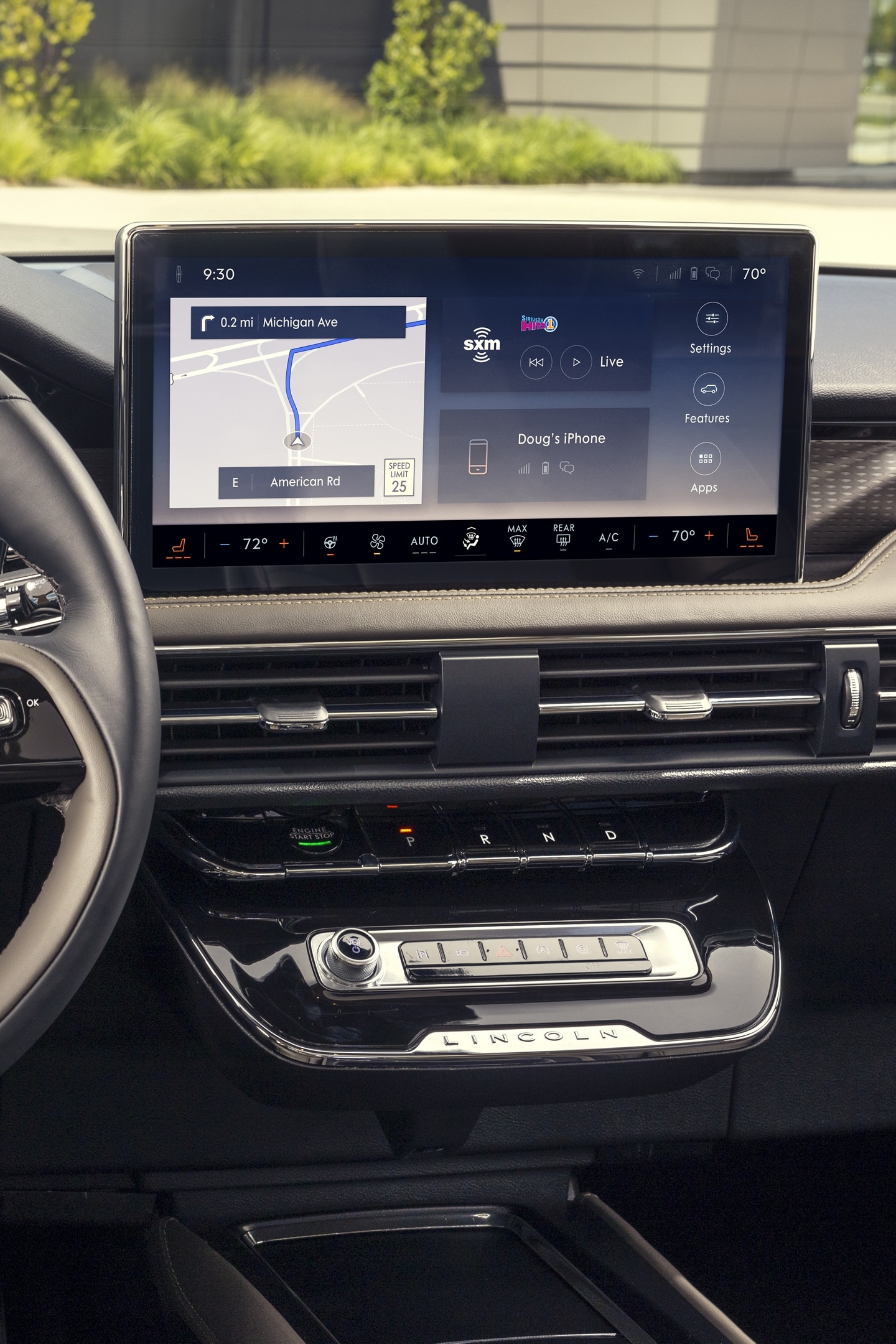 The centre touchscreen of a 2026 Lincoln Corsair is shown responding to voice commands