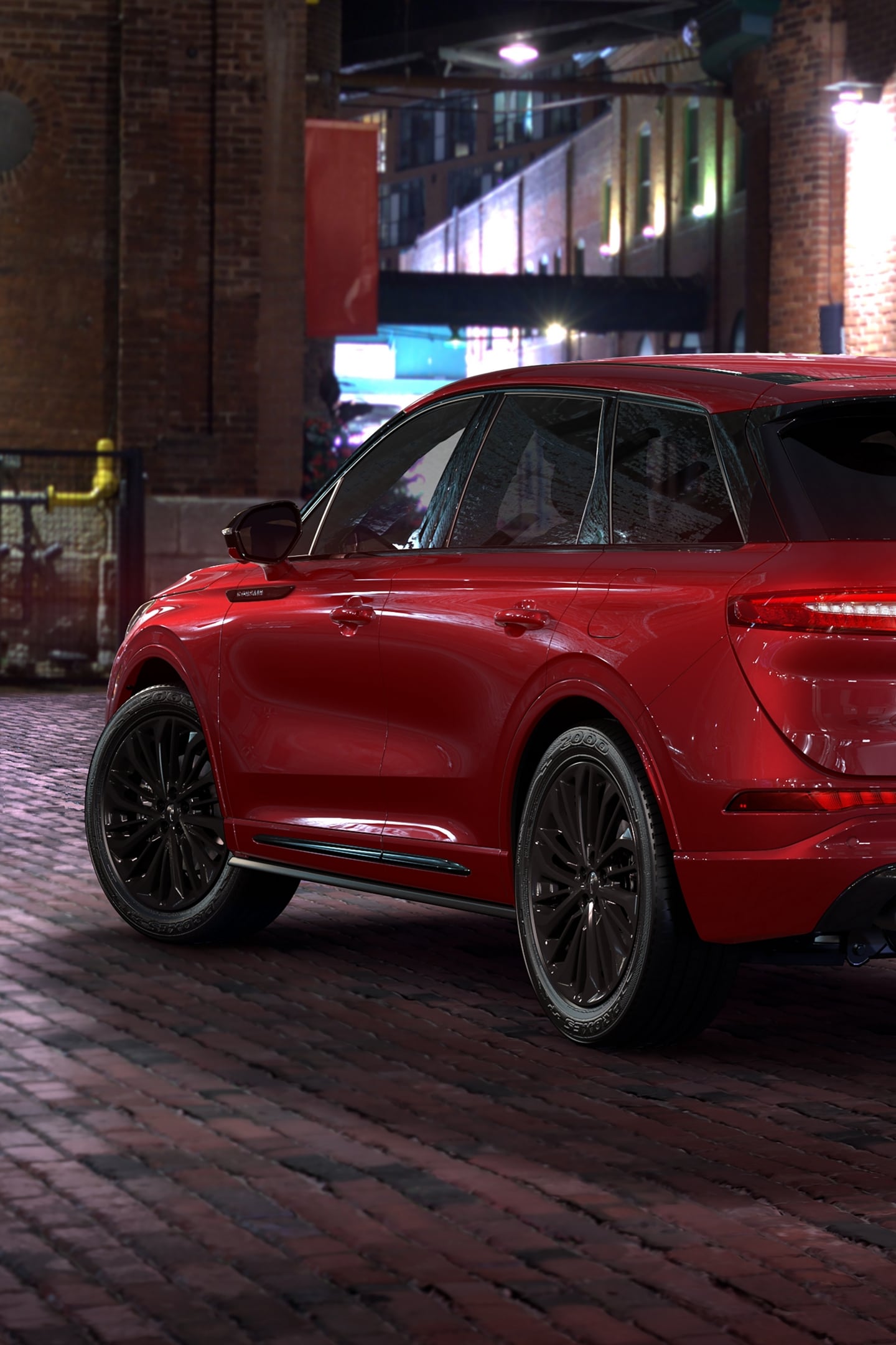 A 2026 Lincoln Corsair SUV Premiere model is shown with the available Jet Appearance Package