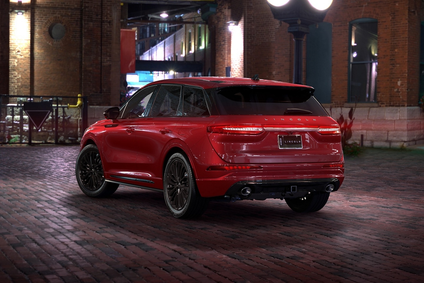 A 2026 Lincoln Corsair SUV Premiere model is shown with the available Jet Appearance Package