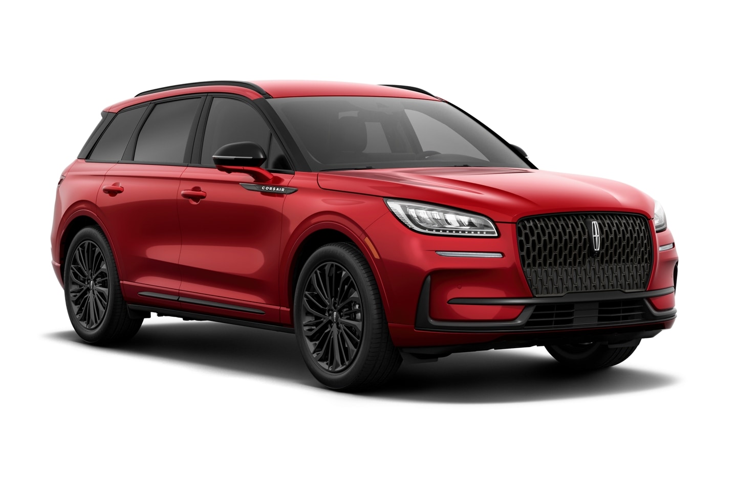 A profile view of a 2026 Lincoln Corsair Premiere model with the available Jet Appearance Package