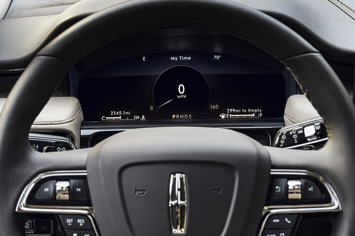 The 12.3" driver display screen of a 2023 Lincoln Nautilus Reserve SUV is shown