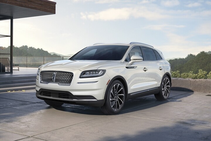 A 2023 Lincoln Nautilus SUV in the Pristine White exterior finish