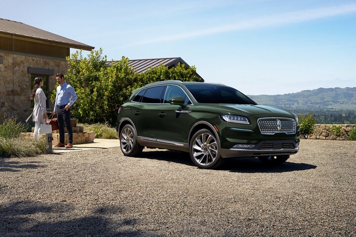 A 2023 Lincoln Nautilus SUV shown in the Gilded Green exterior colour
