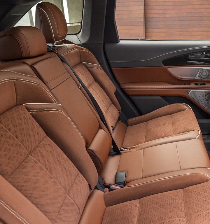 A spacious side view of the 2nd-row in a 2024 Lincoln Nautilus SUV