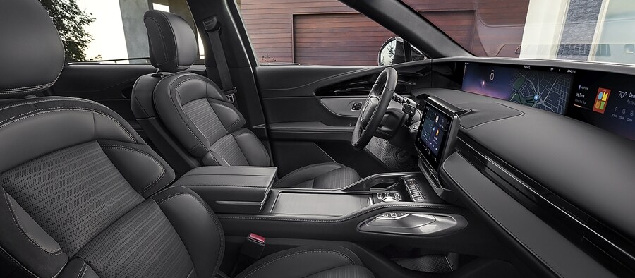 Passenger side view of the front seats of a 2024 Lincoln Nautilus SUV
