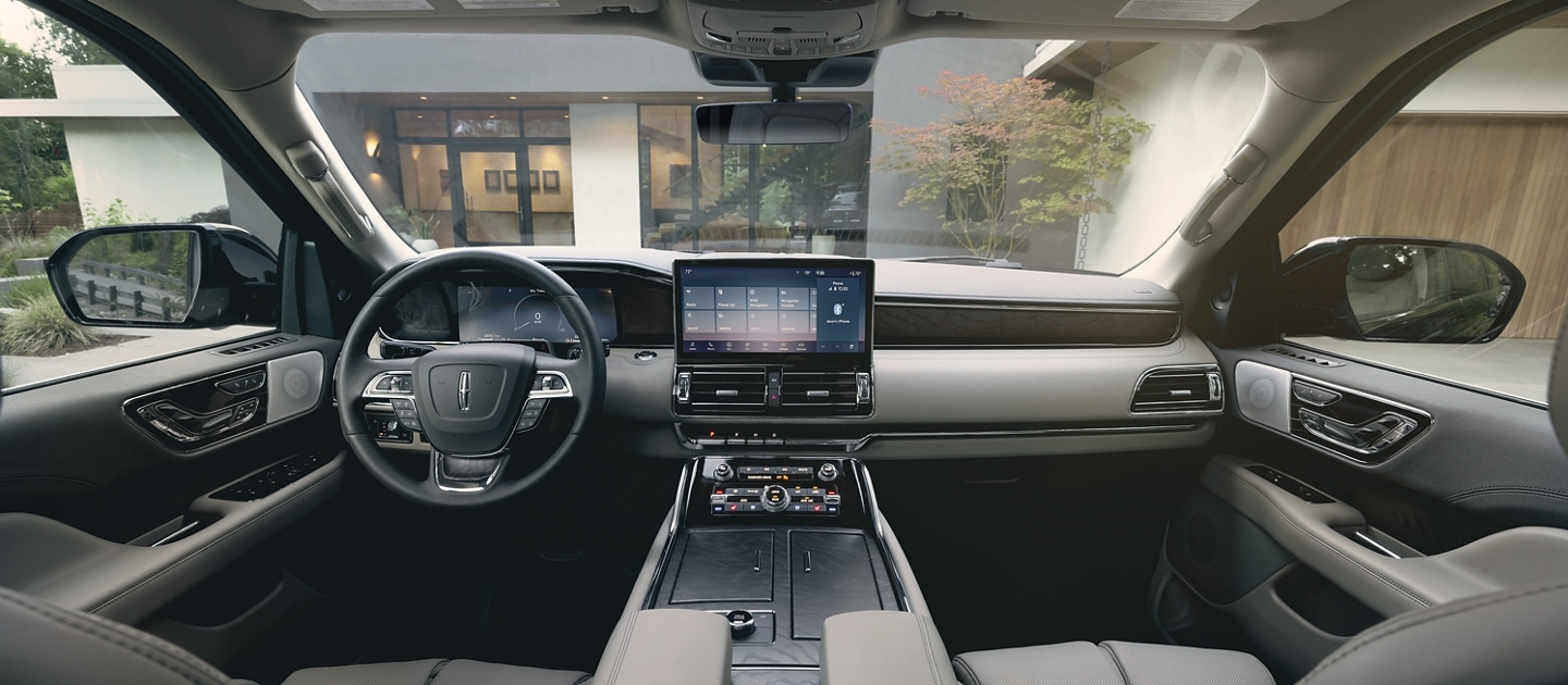 Interior front cabin shot of 2023 Lincoln Navigator centre console with controls