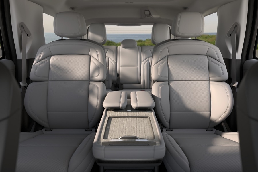 Driver seat view of the second and third row of the 2025 Lincoln Navigator